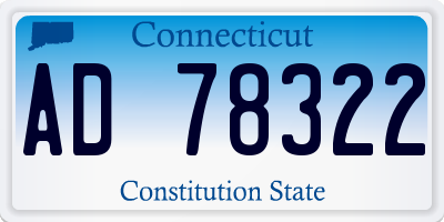 CT license plate AD78322