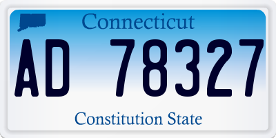 CT license plate AD78327
