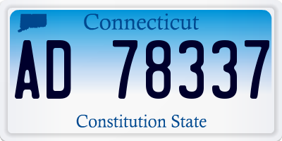 CT license plate AD78337