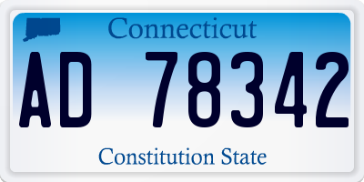 CT license plate AD78342