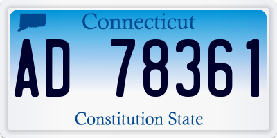 CT license plate AD78361