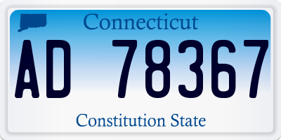 CT license plate AD78367