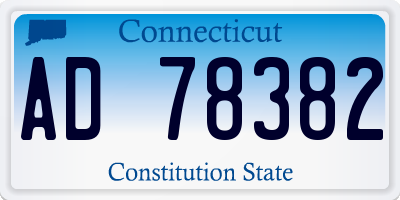 CT license plate AD78382
