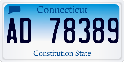 CT license plate AD78389