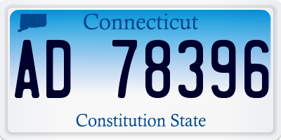 CT license plate AD78396