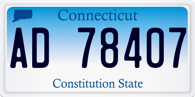 CT license plate AD78407