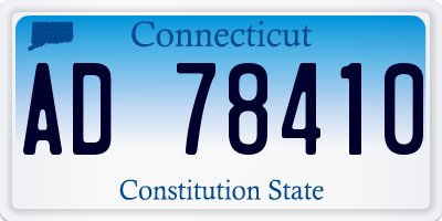 CT license plate AD78410
