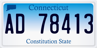 CT license plate AD78413