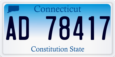 CT license plate AD78417