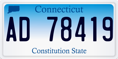 CT license plate AD78419