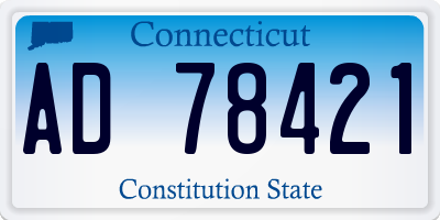 CT license plate AD78421