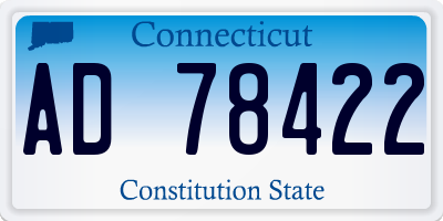 CT license plate AD78422