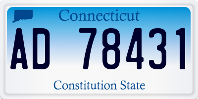 CT license plate AD78431