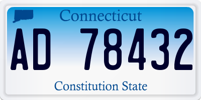 CT license plate AD78432
