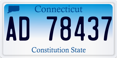 CT license plate AD78437