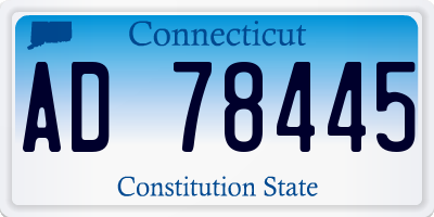 CT license plate AD78445