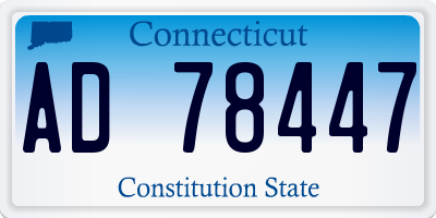 CT license plate AD78447
