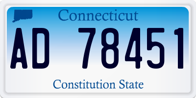 CT license plate AD78451