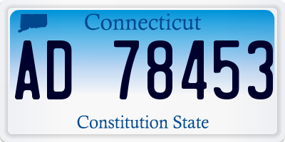 CT license plate AD78453