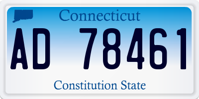 CT license plate AD78461