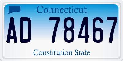 CT license plate AD78467