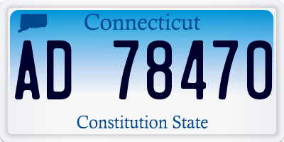 CT license plate AD78470