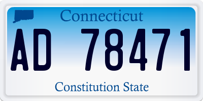 CT license plate AD78471