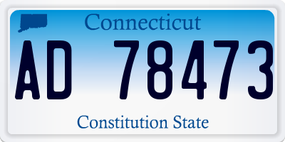 CT license plate AD78473