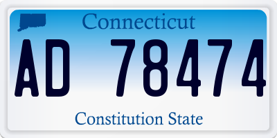 CT license plate AD78474