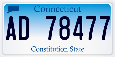 CT license plate AD78477
