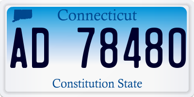 CT license plate AD78480
