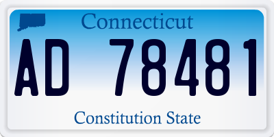 CT license plate AD78481