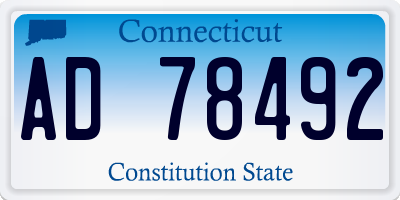 CT license plate AD78492
