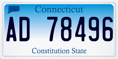 CT license plate AD78496