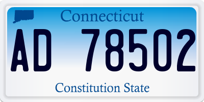 CT license plate AD78502