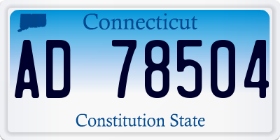 CT license plate AD78504