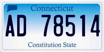 CT license plate AD78514