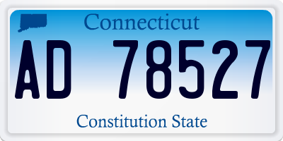 CT license plate AD78527