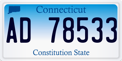 CT license plate AD78533