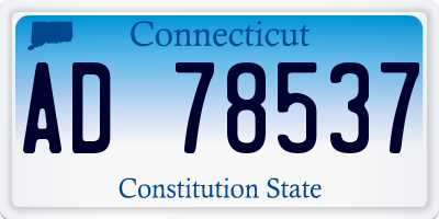 CT license plate AD78537