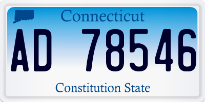 CT license plate AD78546
