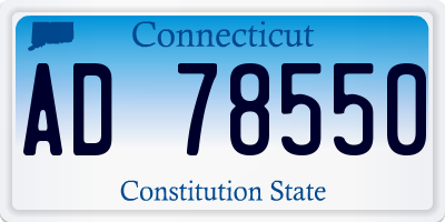 CT license plate AD78550