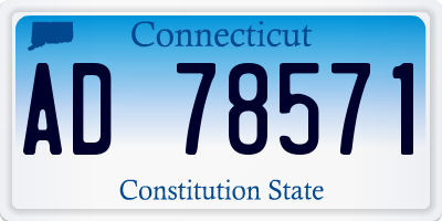 CT license plate AD78571