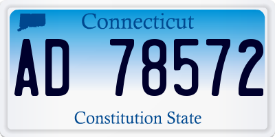 CT license plate AD78572