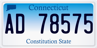 CT license plate AD78575