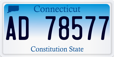 CT license plate AD78577