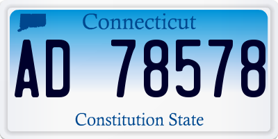 CT license plate AD78578