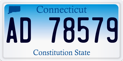 CT license plate AD78579