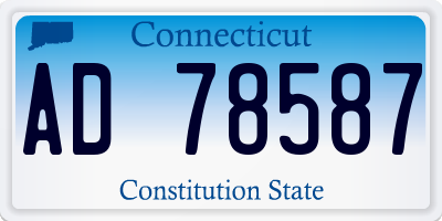 CT license plate AD78587