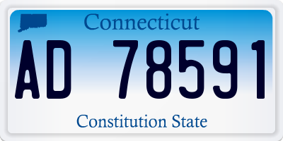 CT license plate AD78591